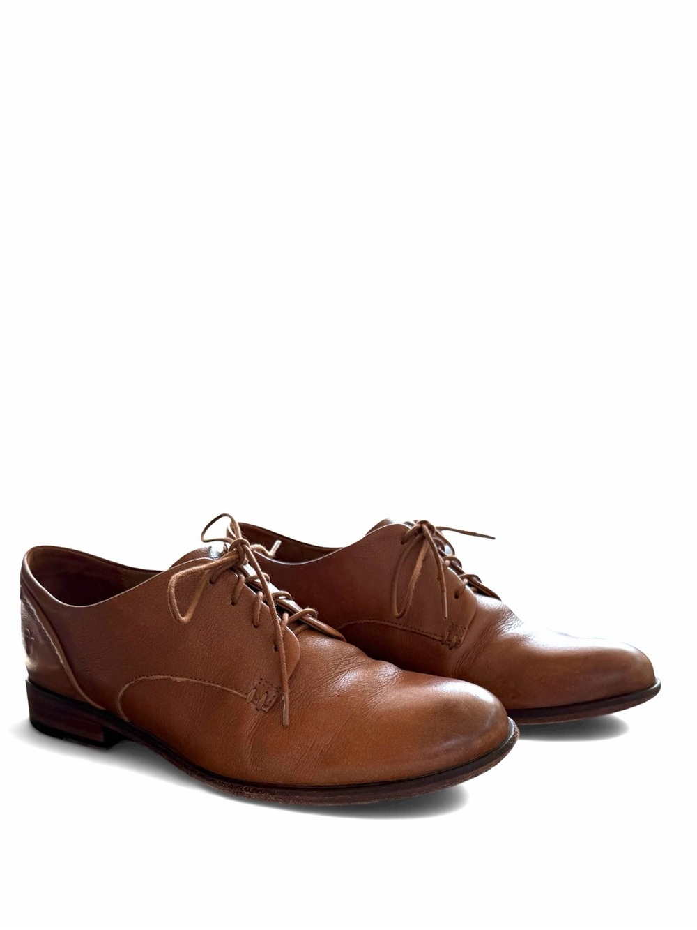 Frye Elyssa Oxford Leather Shoes Cognac Brown Tan Lace Up Women’s 8.5